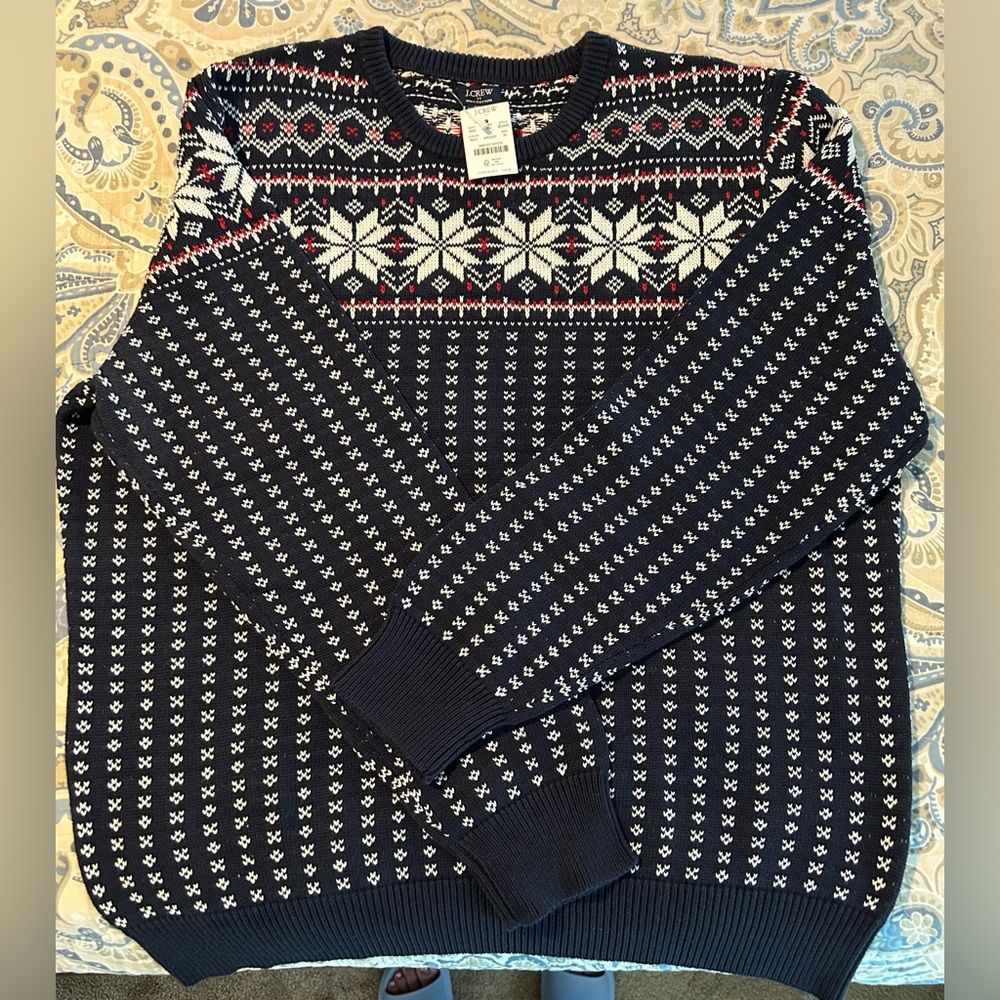 Men’s JCrew Factory Fair Isle Sweater Size XL